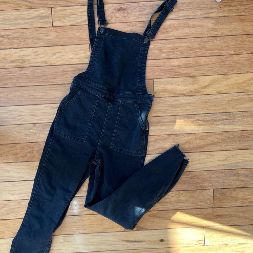 Madewell black denim overalls